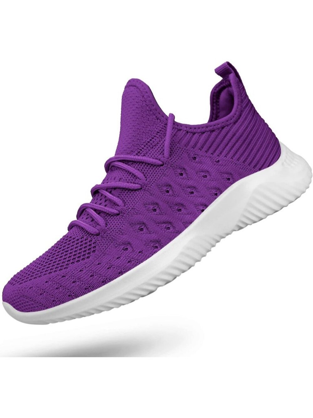 Women's Purple Non Slip Lightweight Breathable Workout Slip On Walking Sneaker
